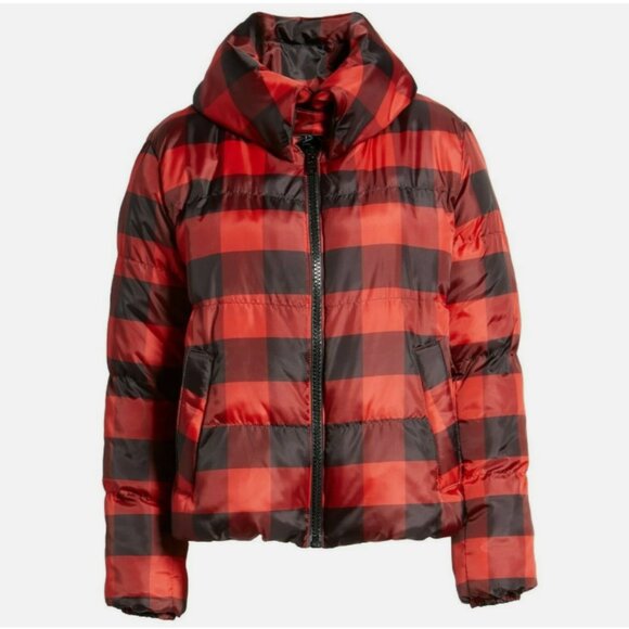 🎉NWT🎉KENDALL + KYLIE Oversized Plaid Puffer Jacket - Medium - Picture 4 of 7